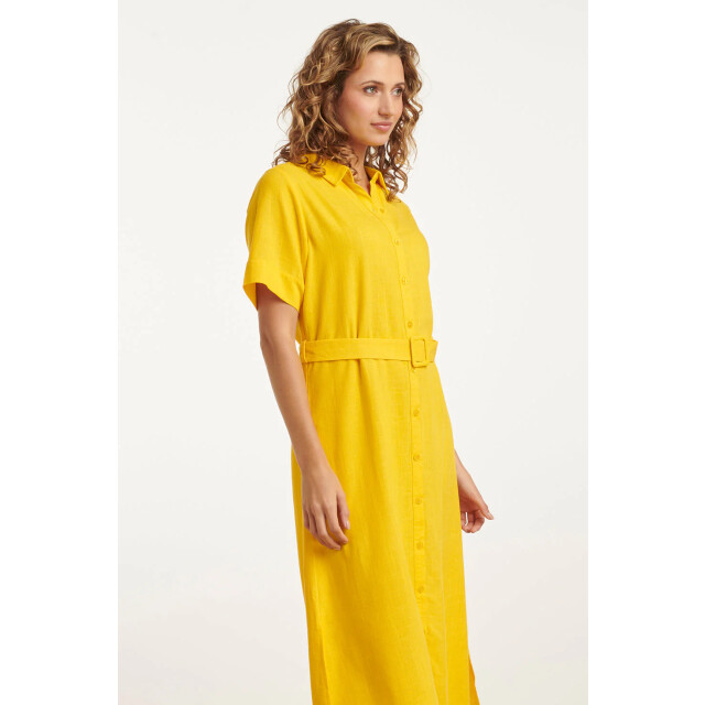 Smashed Lemon 25150 linnen midi shirtjurk | 25150-150-S large
