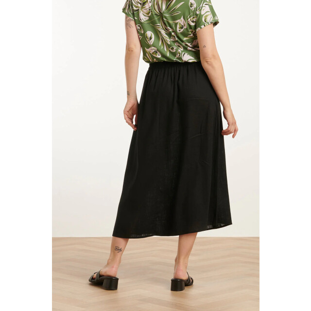 Smashed Lemon 25149 e linnen midi rok | 25149-999-4XL large