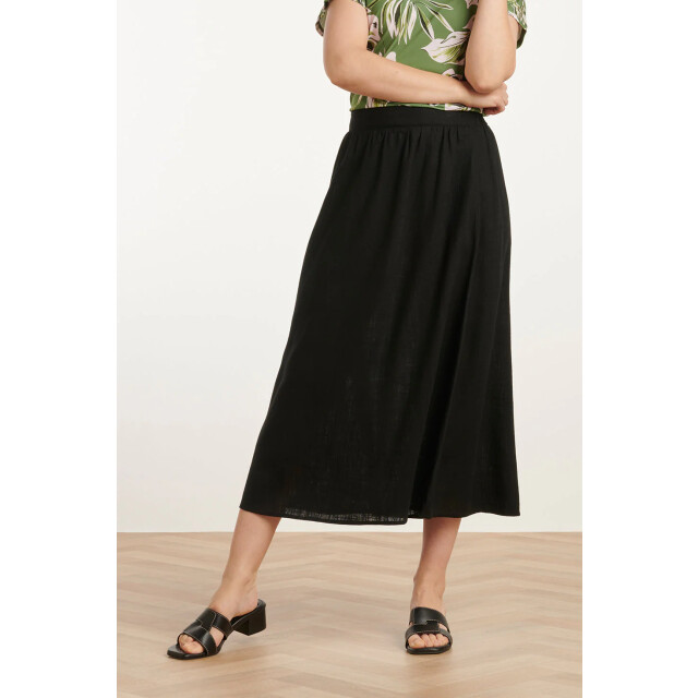 Smashed Lemon 25149 e linnen midi rok | 25149-999-4XL large
