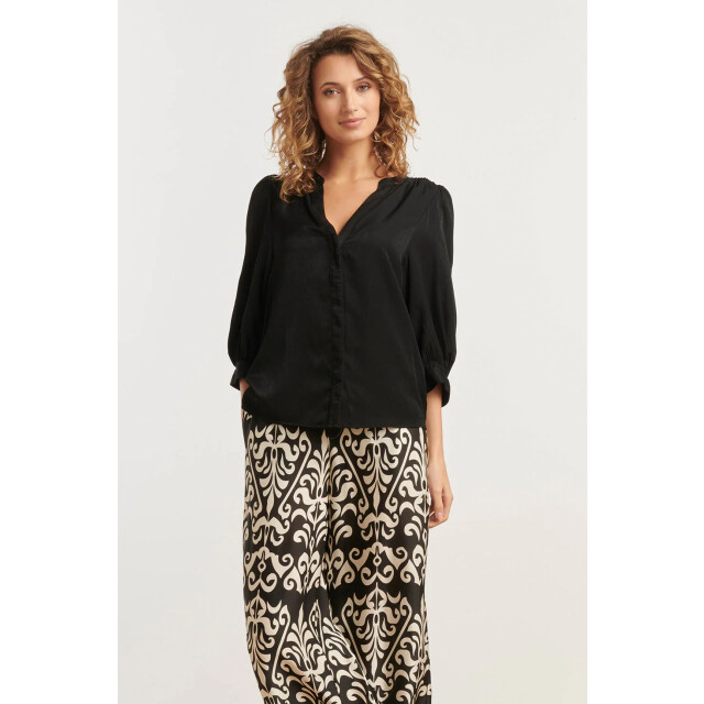 Smashed Lemon 25142 e rayon satijnen blouse | 25142-999-M large