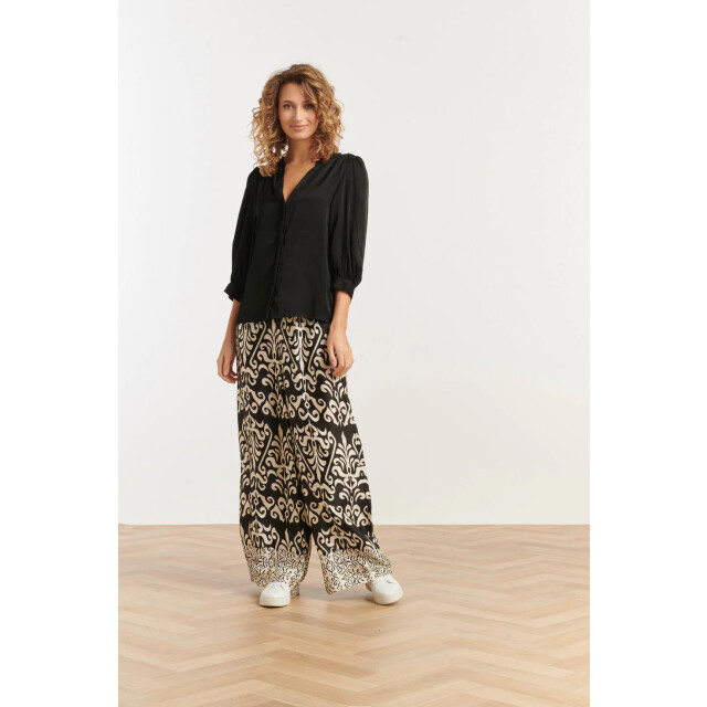 Smashed Lemon 25142 e rayon satijnen blouse | 25142-999-M large