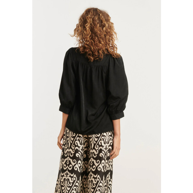 Smashed Lemon 25142 e rayon satijnen blouse | 25142-999-M large