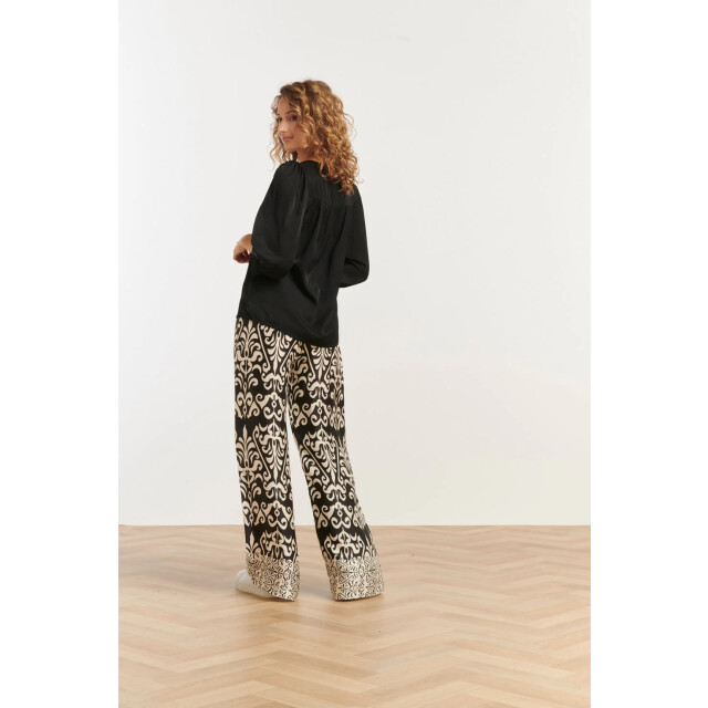 Smashed Lemon 25142 e rayon satijnen blouse | 25142-999-M large