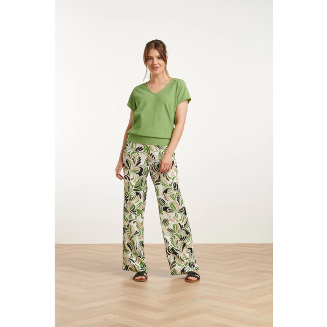 Smashed Lemon 25120 top licht stretchy crinkle v-hals | 25120-500-M large
