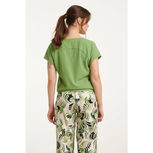 Smashed Lemon 25120 top licht stretchy crinkle v-hals | 25120-500-M large