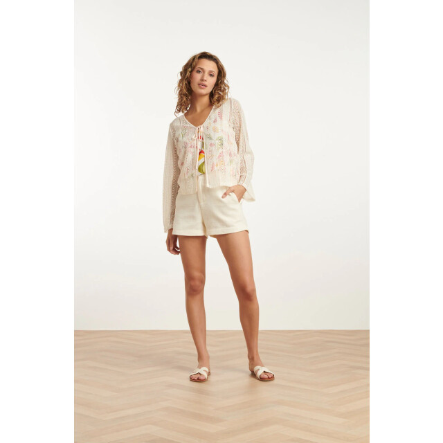 Smashed Lemon 25121 lace cardigan met striksluiting | 25121-010-XS large
