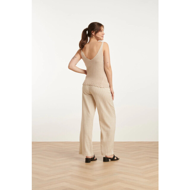 Smashed Lemon 25107 e gebreide strappy top met scallop rand | 25107-720-4XL large