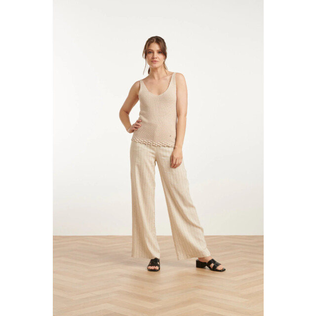 Smashed Lemon 25107 e gebreide strappy top met scallop rand | 25107-720-4XL large