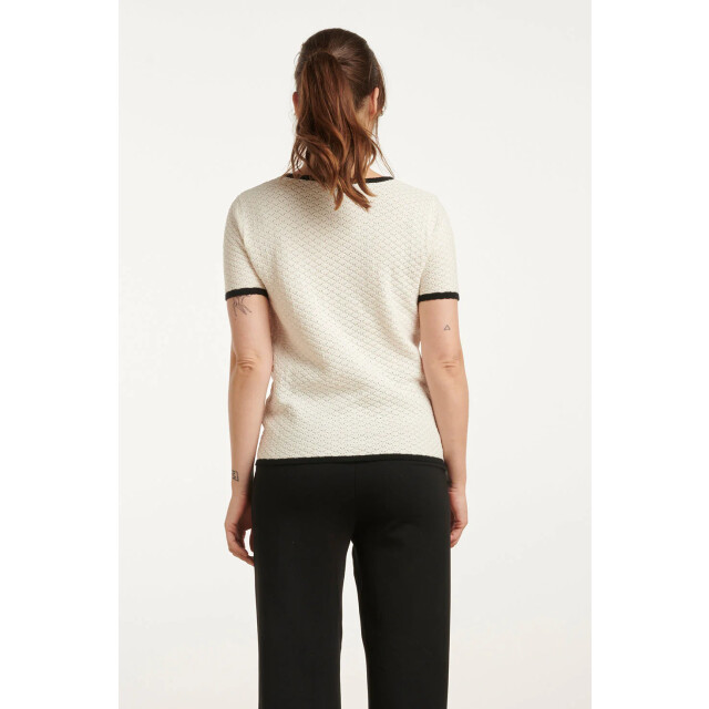 Smashed Lemon 25096 gebreid top met e contrastafwerking | 25096-010-999 large