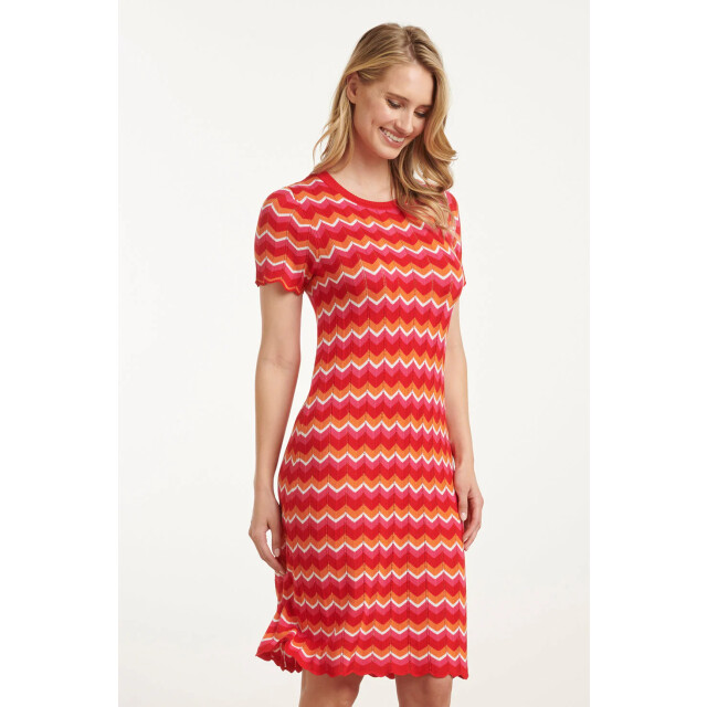 Smashed Lemon 25098 multicoloured zigzag knitted jurk | 25098-450-998 large