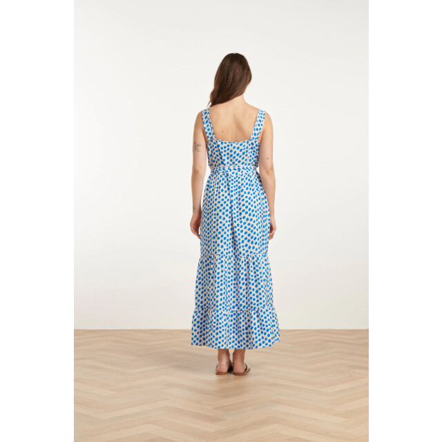 Smashed Lemon 25084 maxi jurk met kobalt polka dot print | 25084-000-650 large