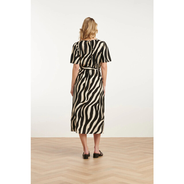 Smashed Lemon 25077 midi jurk met zebrastijl print | 25077-010-999 large