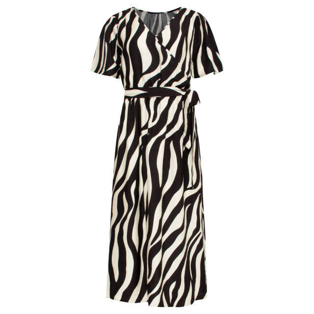 Smashed Lemon 25077 midi jurk met zebrastijl print | 25077-010-999 large