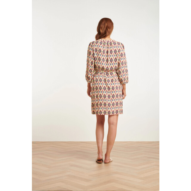 Smashed Lemon 24455 zomerjurk met pofmouwenfel aztec print | 24455-998-M large