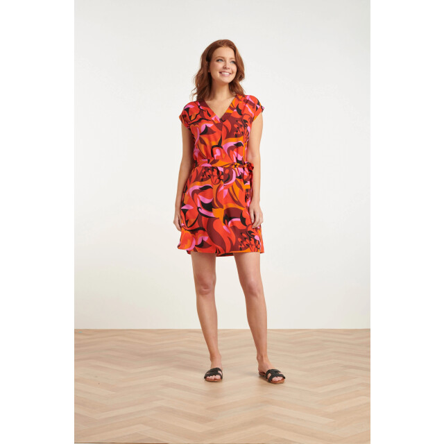 Smashed Lemon 24415 kort zomerjurkje met abstracte print | 24415-998-M large