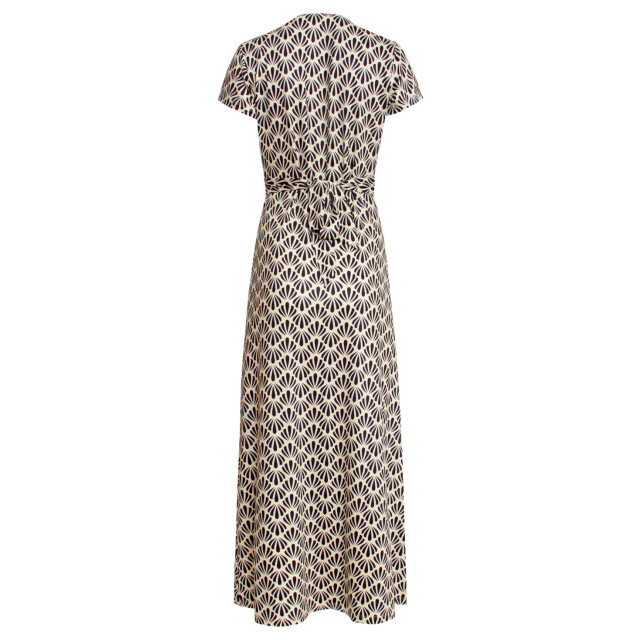 Smashed Lemon 25063 off-white en zwarte schelpenprint maxi-jurk 25063-010-999 large
