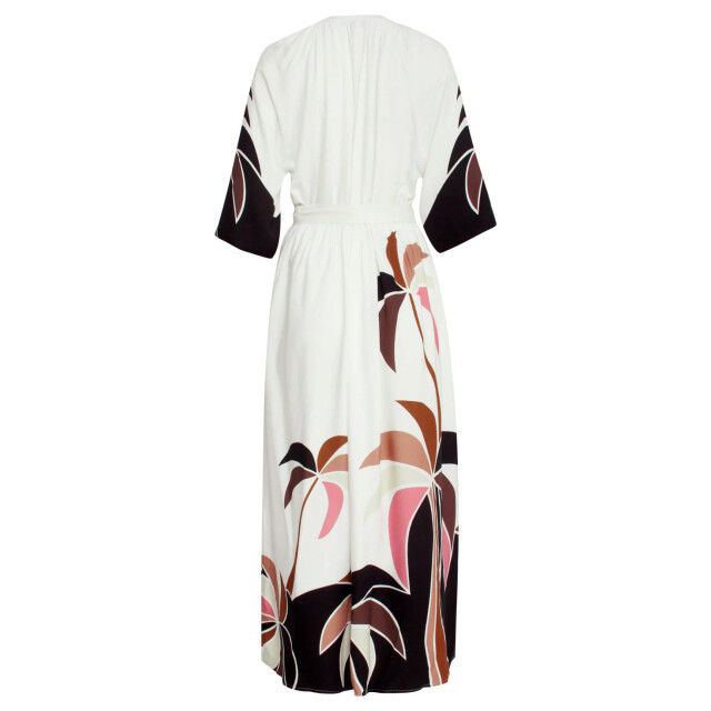 Smashed Lemon 25057 off white flowy maxi jurk met mauve palm print | 25057-720-998 large