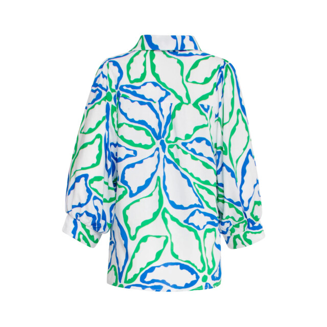 Smashed Lemon 25053 te top met v-halskobalt bloemenprint | 25053-650-530 large