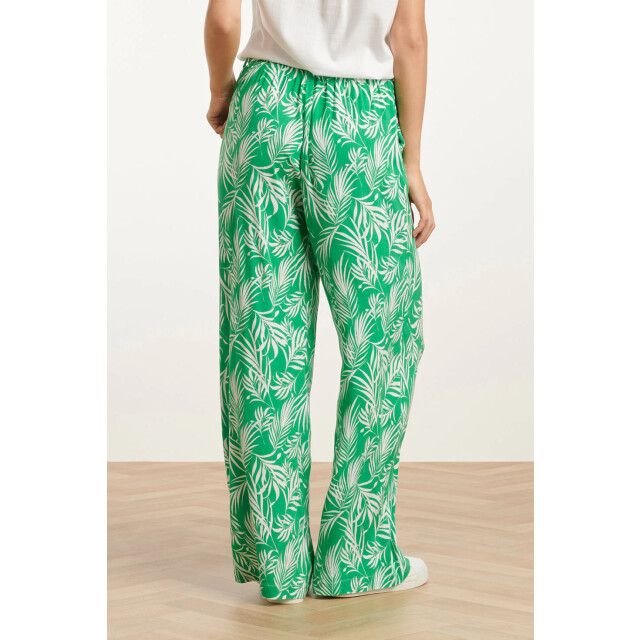 Smashed Lemon 25047 stretchy flowy broek met bladprint | 25047-530-000 large