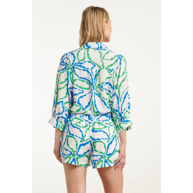 Smashed Lemon 25053 te top met v-halskobalt bloemenprint | 25053-650-530 large