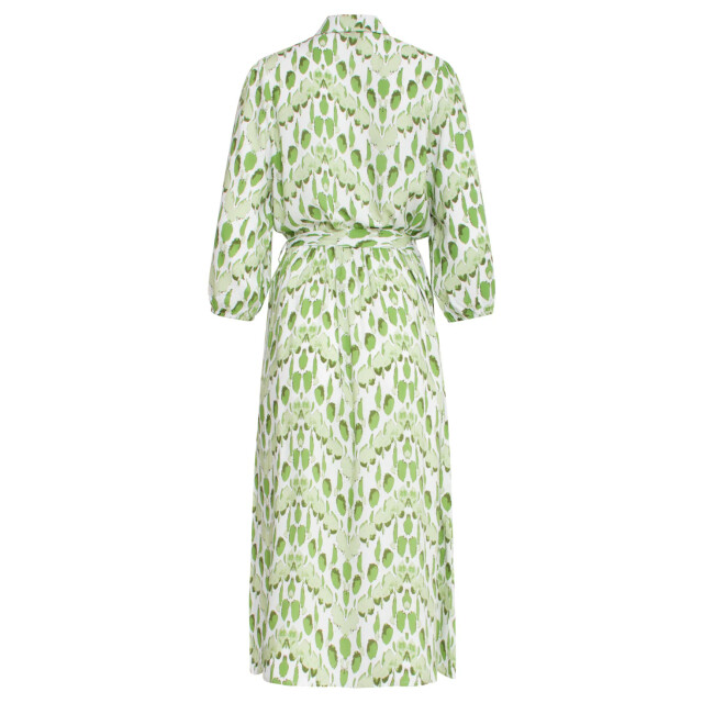 Smashed Lemon 25032 v-hals midi jurk met slangenprint | white-light 25032-000-500 large