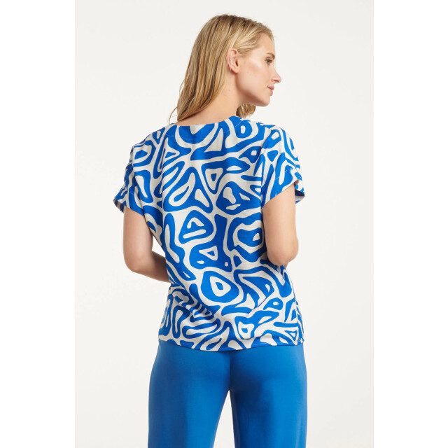 Smashed Lemon 25002 v-hals top met te abstracte printlosse pasvorm | 25002-650-000 large