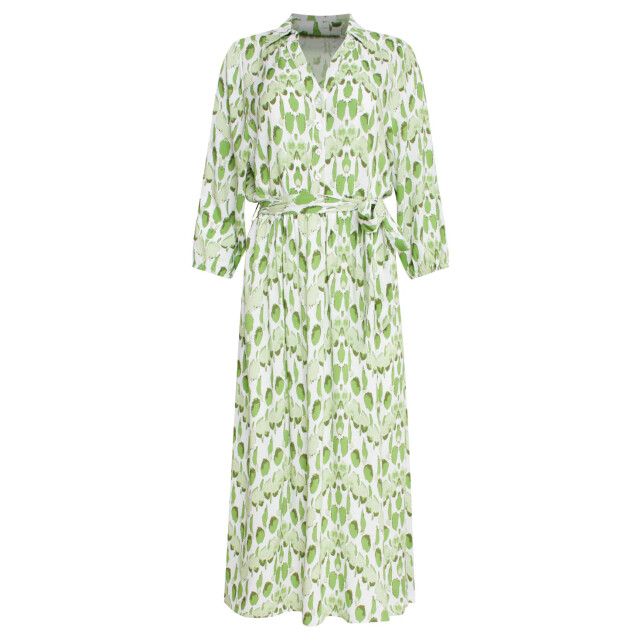 Smashed Lemon 25032 v-hals midi jurk met slangenprint | white-light 25032-000-500 large