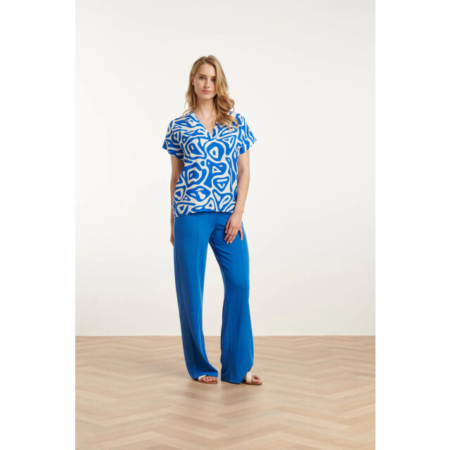 Smashed Lemon 25002 v-hals top met te abstracte printlosse pasvorm | 25002-650-000 large