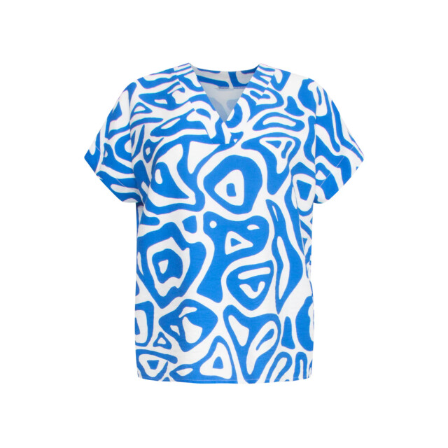 Smashed Lemon 25002 v-hals top met te abstracte printlosse pasvorm | 25002-650-000 large