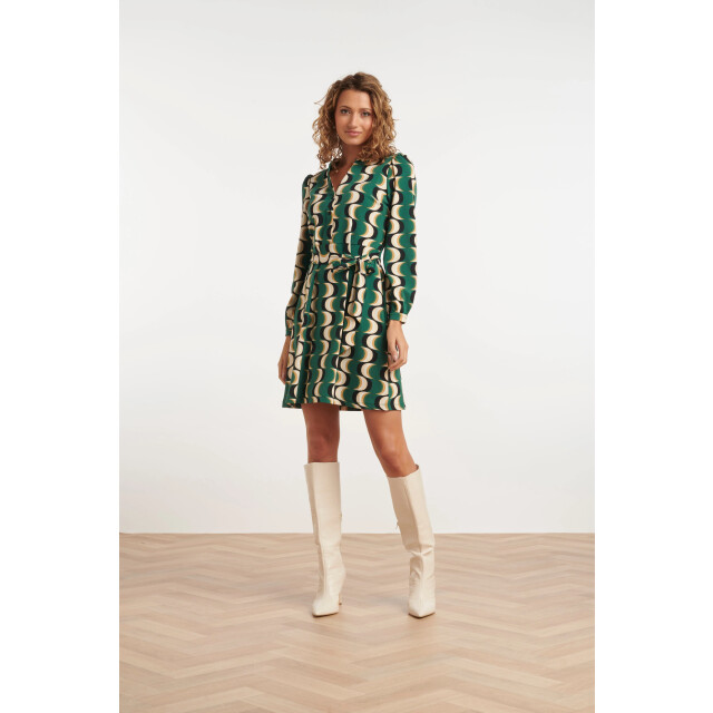 Smashed Lemon 24817 retro geprinte travel kwaliteit jurk | 24817-998-M large