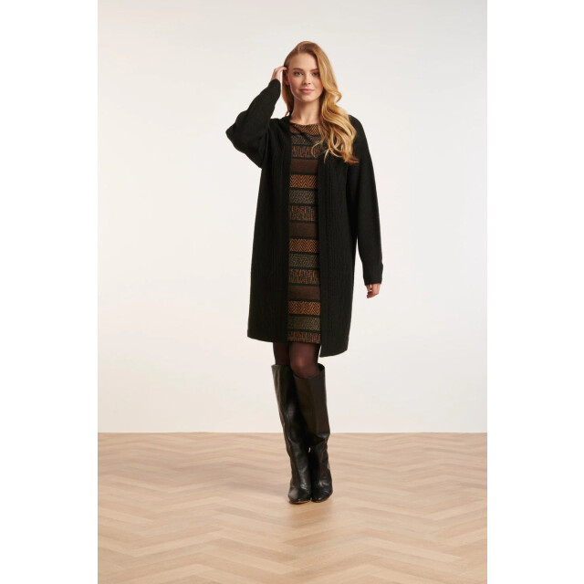 Smashed Lemon 24630 oversized open e cardigan met kabelstructuur | 24630-999 large