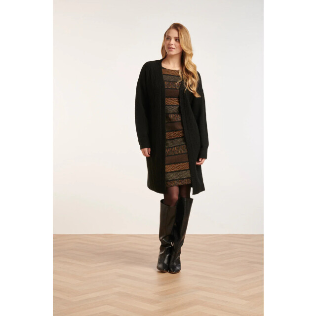 Smashed Lemon 24630 oversized open e cardigan met kabelstructuur | 24630-999 large
