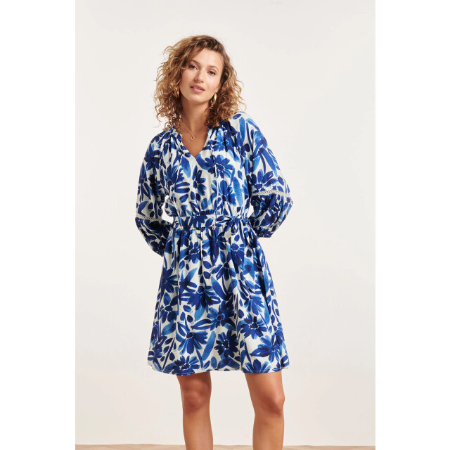 Smashed Lemon 24377 dames jurk met bloemenprintcrochet detail | 24377-000-625 large
