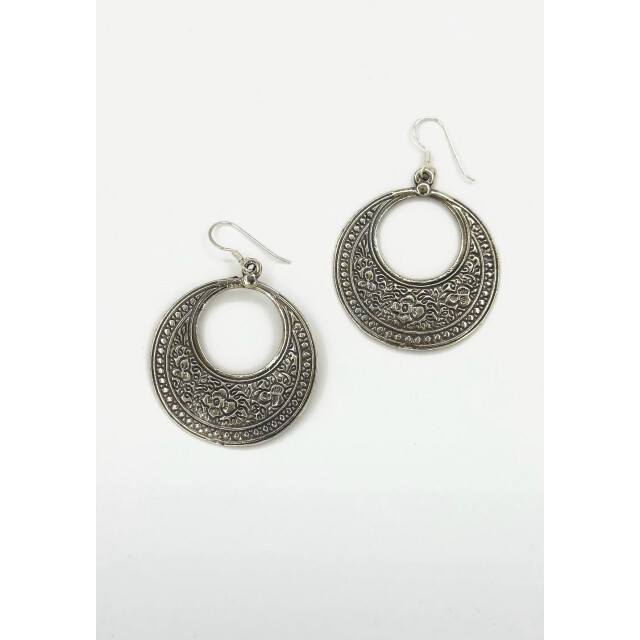 Smashed Lemon 60014 en boho ronde oorbellen met tribal patroon | 60014-020-OS large