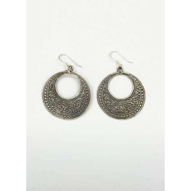 Smashed Lemon 60014 en boho ronde oorbellen met tribal patroon | 60014-020-OS large