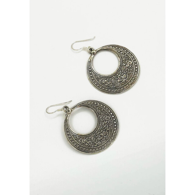 Smashed Lemon 60014 en boho ronde oorbellen met tribal patroon | 60014-020-OS large