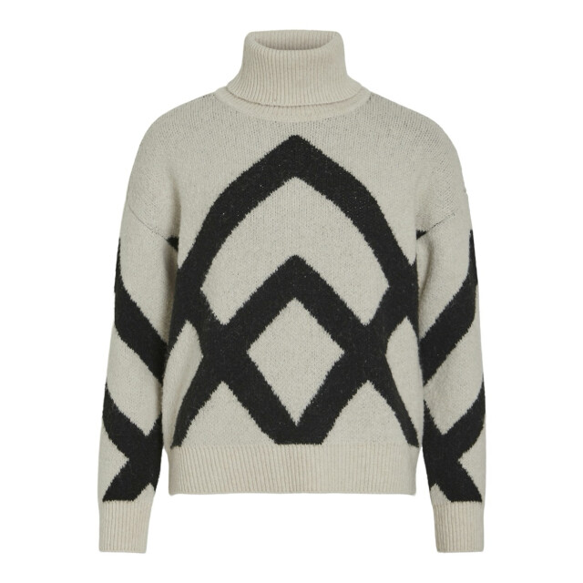 Vila Vicille rollneck ls jacquard knit zand dessin 4219.06.0025 large