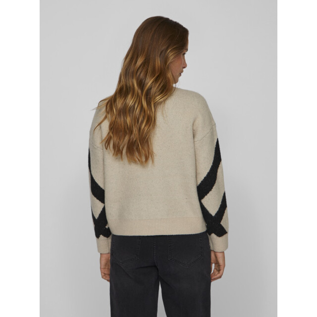 Vila Vicille rollneck ls jacquard knit zand dessin 4219.06.0025 large