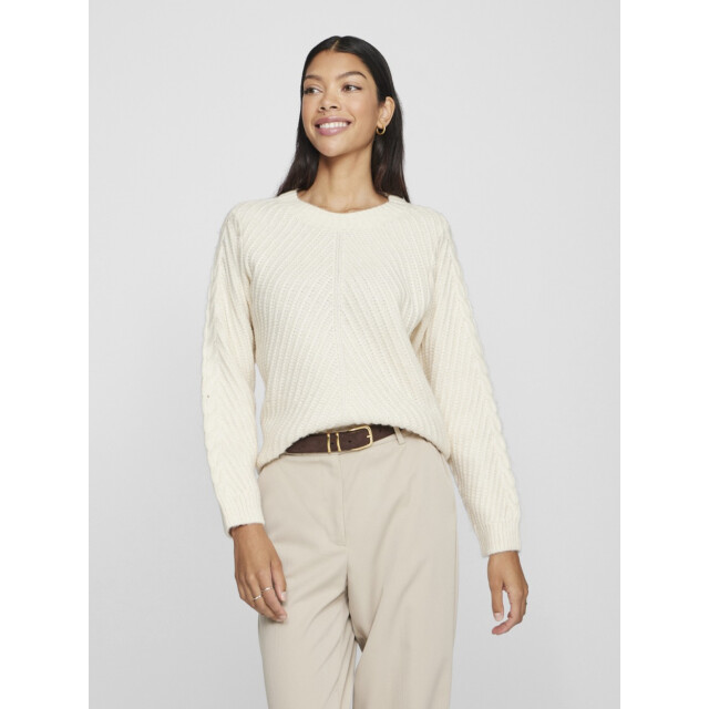 Vila Vierin ls o-neck cable knit top ecru 4219.03.0037 large