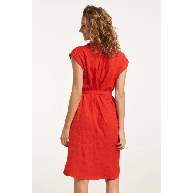 Smashed Lemon 25118 rood stretchy crinkle shirtjurk 25118-450-S large