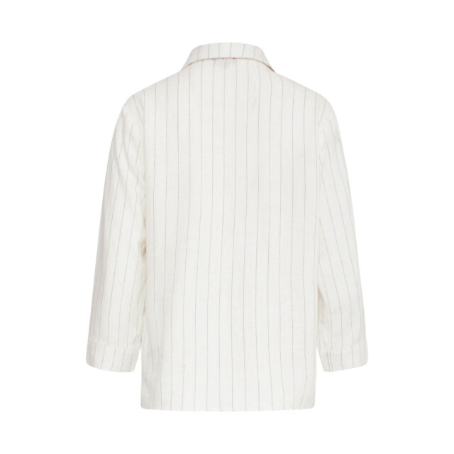 Smashed Lemon 25129 te pinstripe linnen top met v-hals | 25129-000-999 large