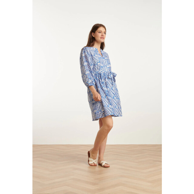 Smashed Lemon 25135 cobalt brie anglaise jurk | 25135-650-000 large