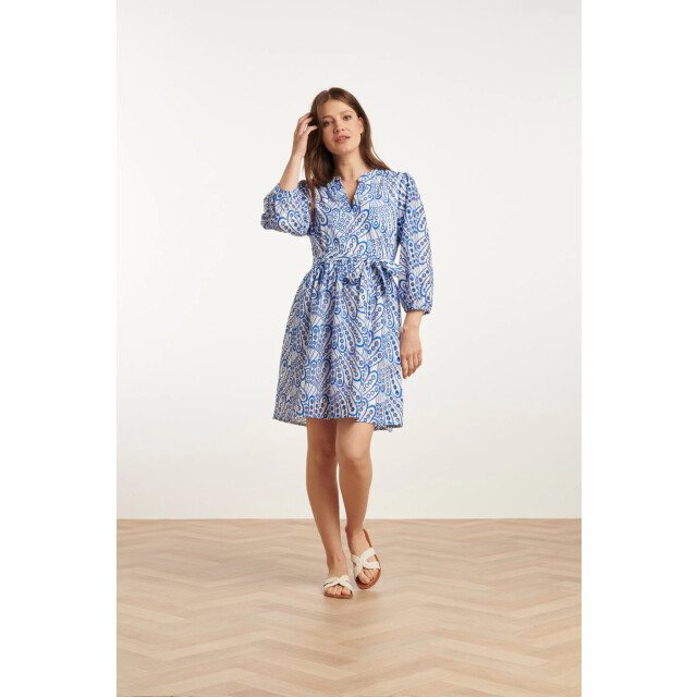 Smashed Lemon 25135 cobalt brie anglaise jurk | 25135-650-000 large