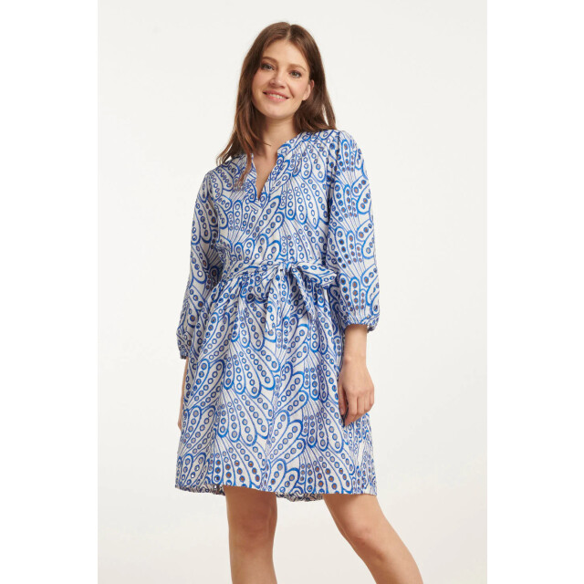 Smashed Lemon 25135 cobalt brie anglaise jurk | 25135-650-000 large