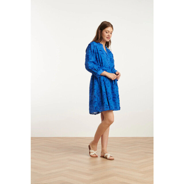 Smashed Lemon 25137 cobalt blauwe 3d bloemen jurk 25137-650-3XL large
