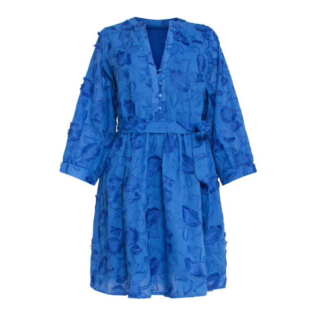 Smashed Lemon 25137 cobalt blauwe 3d bloemen jurk 25137-650-3XL large