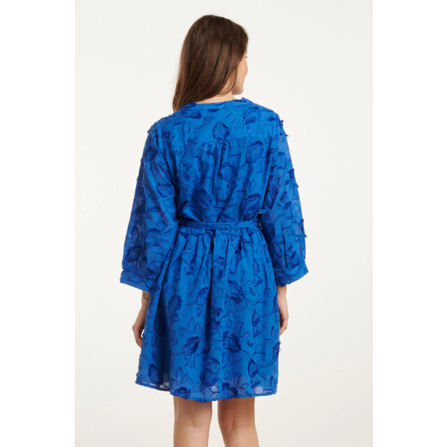 Smashed Lemon 25137 cobalt blauwe 3d bloemen jurk 25137-650-3XL large