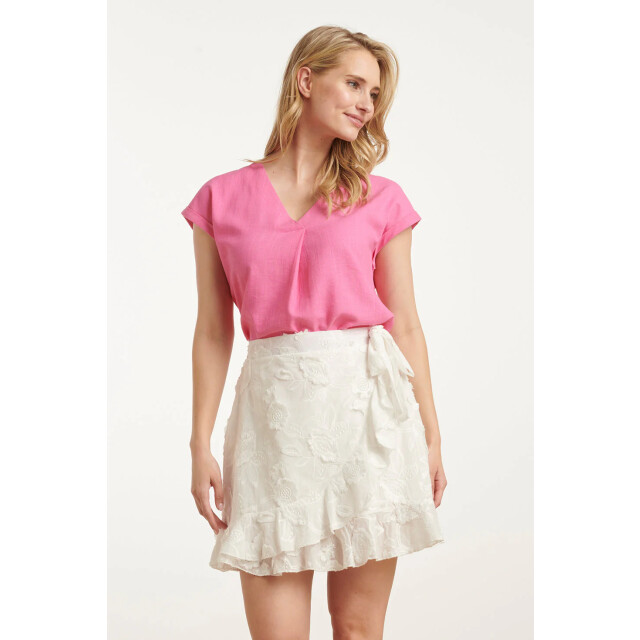 Smashed Lemon 25148 linnen top met v-hals | 25148-420-L large