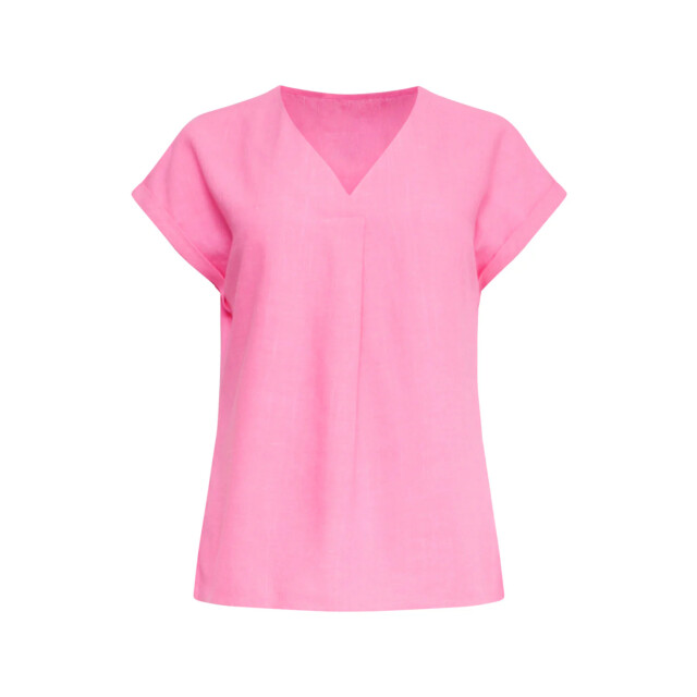 Smashed Lemon 25148 linnen top met v-hals | 25148-420-L large