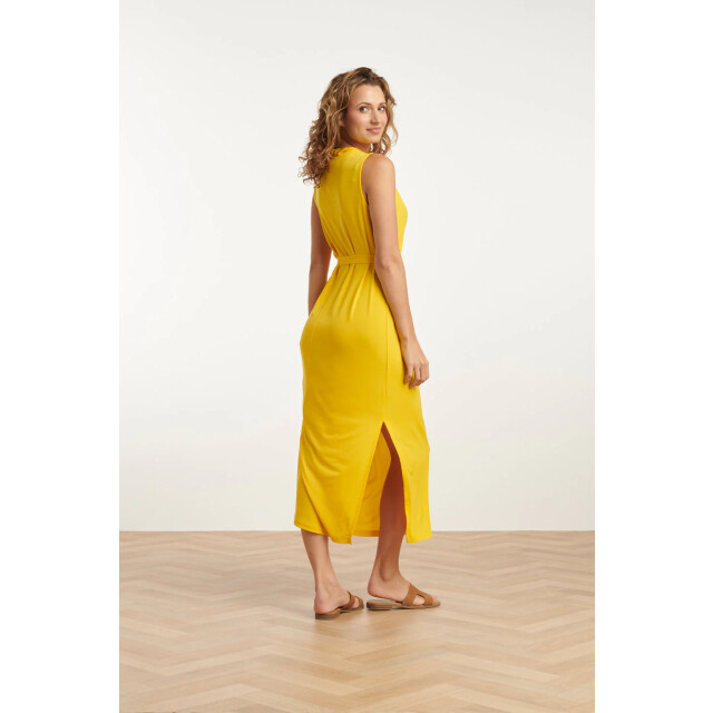 Smashed Lemon 25173 stretch midi jurk met v-hals | 25173-150-S large